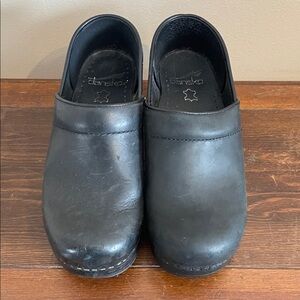 Dansko Charcoal Leather Clogs